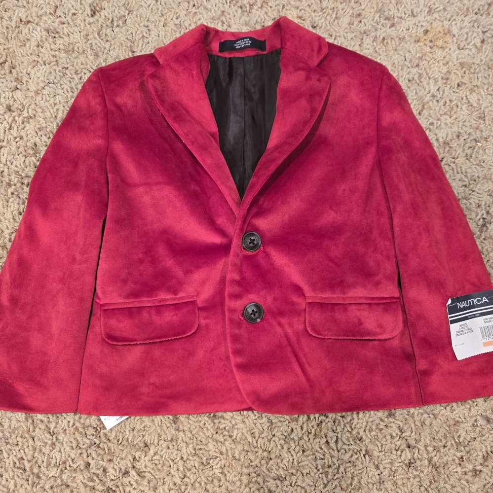 Nautica Rooster Red Velour Blazer 2T